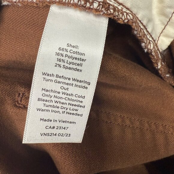 Talbots Womens Size 14P Brown Curvy Slim Ankle Mid Rise Capri Jean - Picture 9 of 10